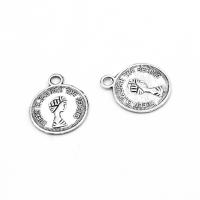 Zinc Alloy Jewelry Pendants, Round, plated & DIY, metallic color plated, 13*10*1mm Approx 1mm 