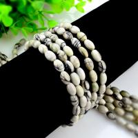 Single Gemstone Beads, Network Stone, Drum, polished, DIY, black 