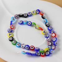 Raffinierte Glasperlen, Glas, rund, plattiert, DIY & verschiedene Stile für Wahl, gemischte Farben, 8x3mm, verkauft von Strang