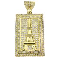 Cubic Zirconia Micro Pave Brass Pendant, gold color plated, micro pave cubic zirconia Approx 4mm 