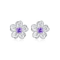 Zinc alliage strass Stud Earring, alliage de zinc, avec strass, bijoux de mode, plus de couleurs à choisir, 0.8cm, Vendu par paire