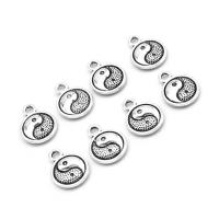 Zinc Alloy Jewelry Pendants, Round, plated & DIY, metallic color plated, 10*7*1mm Approx 1mm 