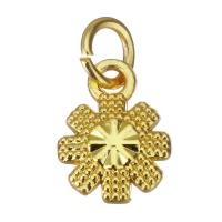 Pendentifs en laiton de fleur, Placage de couleur d'or Environ 3.5mm, Vendu par PC