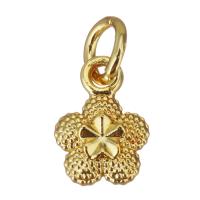 Pendentifs en laiton de fleur, Placage de couleur d'or Environ 3.5mm, Vendu par PC