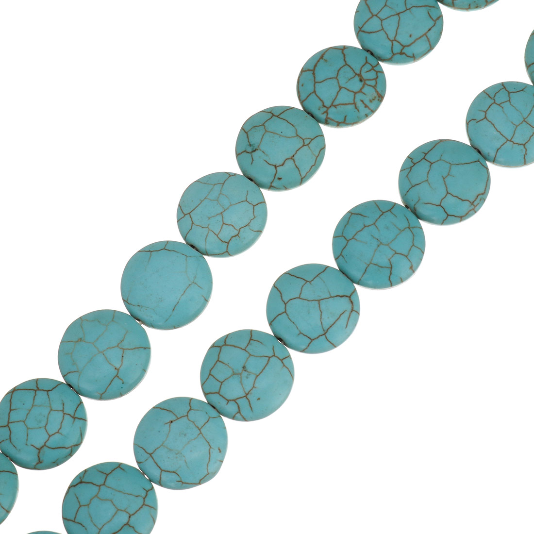 Synthetic Turquoise Beads, Flat Round, different size for choice, blue, Hole:Approx 1.5mm, Length:Approx 15.5 Inch, Sold By PC