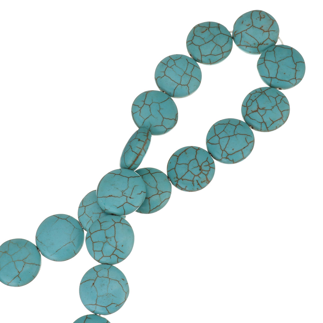 Synthetic Turquoise Beads, Flat Round, different size for choice, blue, Hole:Approx 1.5mm, Length:Approx 15.5 Inch, Sold By PC