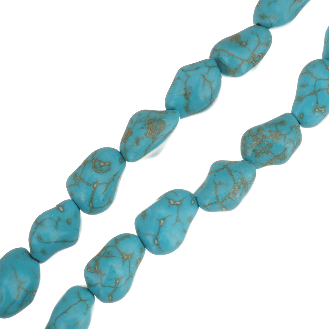 Synthetic Turquoise Beads, Nuggets, different size for choice, blue, Length:Approx 16 Inch, Sold By Strand