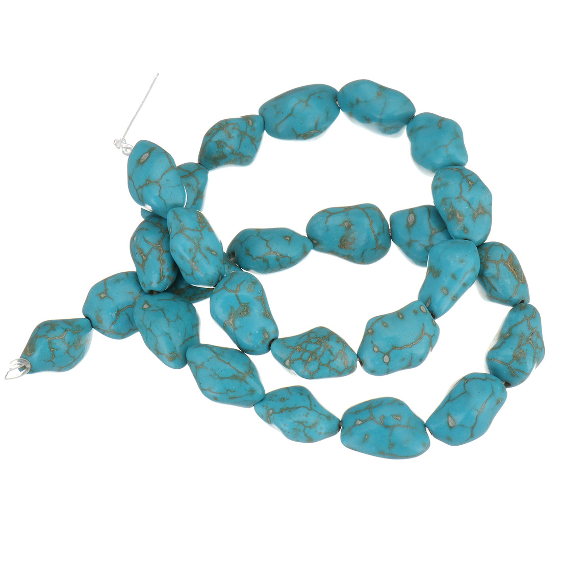 Synthetic Turquoise Beads, Nuggets, different size for choice, blue, Length:Approx 16 Inch, Sold By Strand