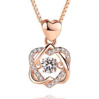 Zinc Alloy Cubic Zirconia Necklace, with Cubic Zirconia, fashion jewelry 43+5cm 