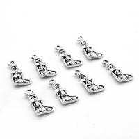 Zinc Alloy Christmas Pendants, Christmas Sock, plated & DIY, metallic color plated, 19*20*4mm Approx 1mm 