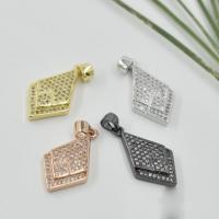 Cubic Zirconia Micro Pave Brass Pendant, plated, DIY & micro pave cubic zirconia 