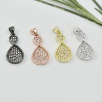 Cubic Zirconia Micro Pave Brass Pendant, plated, DIY & micro pave cubic zirconia 