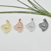 Cubic Zirconia Micro Pave Brass Pendant, plated, DIY & micro pave cubic zirconia 