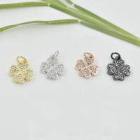 Cubic Zirconia Micro Pave Brass Pendant, plated, DIY & micro pave cubic zirconia 11.2mm 