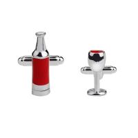 Zinc Alloy Cufflinks, silver color plated, durable & for man, red 