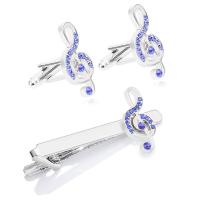 Zinc Alloy Cufflinks, silver color plated, durable & for man & with rhinestone 