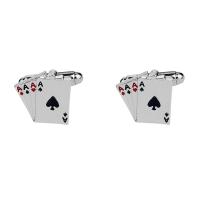 Zinc Alloy Cufflinks, silver color plated, durable & for man 