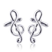 Zinc Alloy Cufflinks, Music Note, silver color plated, durable & Unisex 