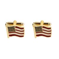 Zinc Alloy Cufflinks, gold color plated, durable & for man, multi-colored 