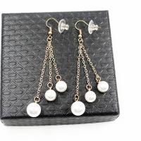 Moda flecos pendientes, aleación de zinc, con Perlas plásticas, Joyería, dorado, Vendido por Par