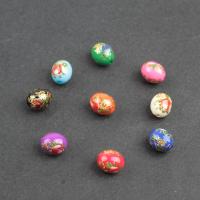 Plaqué Perles de verre, ellipse, différentes couleurs et motifs pour le choix & DIY, plus de couleurs à choisir, 10*14mm Vendu par sac