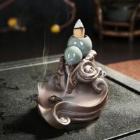 Incense Smoke Flow Backflow Holder Ceramic Incense Burner, Purple Clay, plated, for home and office & durable 