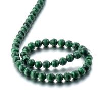 Natural Malachite Beads, Round, polished, DIY green 