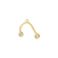 Cubic Zirconia Micro Pave Brass Pendant, gold color plated, micro pave cubic zirconia Approx 1mm 