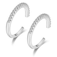 Earring Cuff and Wraps, Brass, Round, plated, fashion jewelry & micro pave cubic zirconia & for woman 14*2mm 