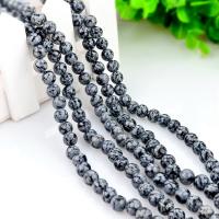 Snowflake Obsidian Bead, Round, polished, DIY 