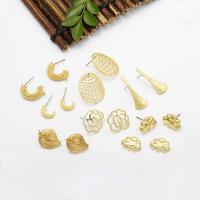 Brass Earring Drop Component, gold color plated, DIY 