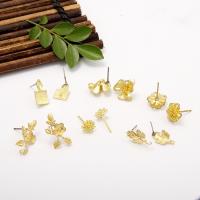 Brass Earring Drop Component, gold color plated, DIY 