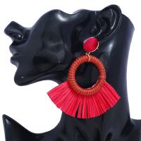 Fashion Tassel Earring, Iron, with Resin, fashion jewelry 