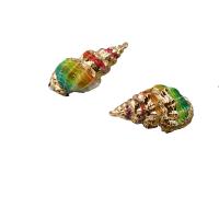 Trompette Shell pendentif en laiton, coquille de trompette, conque, Placage, DIY, multicolore, 29*14*11mm, Vendu par PC