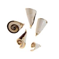 Trompette Shell pendentif en laiton, coquille de trompette, conque, Placage, DIY, blanc, 36*17*14mm, Vendu par PC