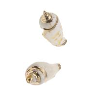 Trompette Shell pendentif en laiton, coquille de trompette, conque, Placage, DIY, blanc, 41*18*12mm Environ 1mm, Vendu par PC