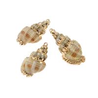 Trompette Shell pendentif en laiton, coquille de trompette, conque, Placage, DIY, 37*16*14mm, Vendu par PC