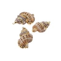 Trompette Shell pendentif en laiton, coquille de trompette, conque, Placage, DIY, brun, 42*24*12mm, Vendu par PC