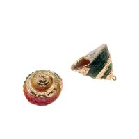 Trompette Shell pendentif en laiton, coquille de trompette, conque, Placage, DIY, multicolore, 19*22*20mm, Vendu par PC