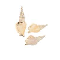 Trompette Shell pendentif en laiton, coquille de trompette, conque, Placage, DIY, beige, 68*23*15mm, Vendu par PC