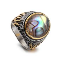 Gemstone Stainless Steel Finger Ring, with Gemstone & Unisex 