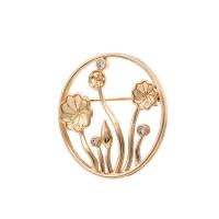 Brass Brooch Finding, gold color plated, vintage & DIY 