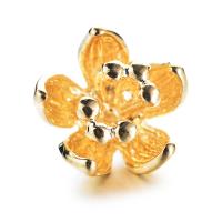 Pendentifs en laiton de fleur, Placage de couleur d'or, DIY, 8.5mm, Vendu par PC