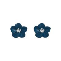 Pendientes de Perno de Aleación de Zinc, con Perlas plásticas, Flor, Joyería & para mujer, 20mm, Vendido por Par