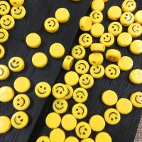 Acrylic Jewelry Beads, Flat Round, DIY & epoxy gel, yellow Approx 3mm 