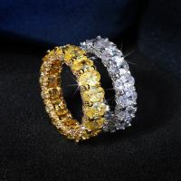 Cubic Zirconia Micro Pave Brass Finger Ring, plated & micro pave cubic zirconia & for woman 