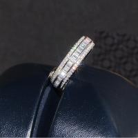 Cubic Zirconia Micro Pave Brass Finger Ring, silver color plated & micro pave cubic zirconia & for woman 