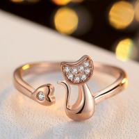 Zinc Alloy Cuff Finger Ring, with Cubic Zirconia, plated, fashion jewelry 