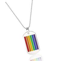 Enamel Zinc Alloy Necklace, plated, fashion jewelry & epoxy gel, multi-colored, 58CM 