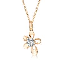 Brass Cubic Zirconia Necklace, with Cubic Zirconia, plated, fashion jewelry, golden 